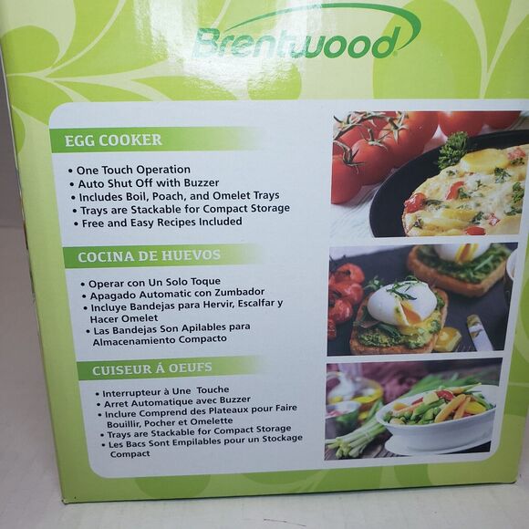 Brentwood Electric Egg Cooker Auto Shut Off Boil Poach or Omelet TS-1045BK NEW - Picture 3 of 4